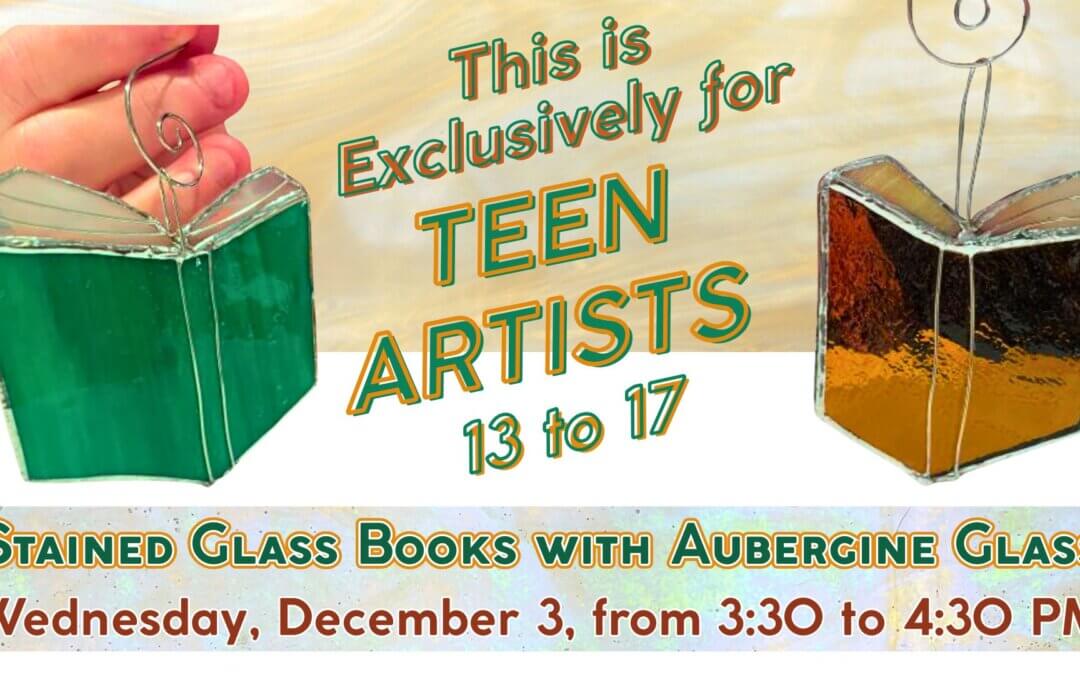 ATLAS Special : Stained Glass Book Ornaments with Aubergine Glass