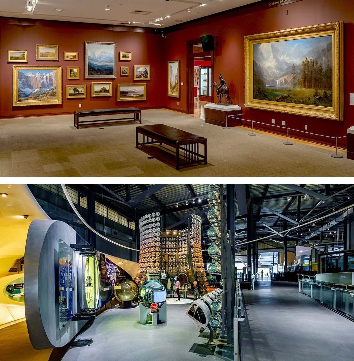 An exhibit at the Corning Museum of Glass